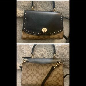 COACH BAG - Tilly Top Handle In Signature Canvas With Rivets.